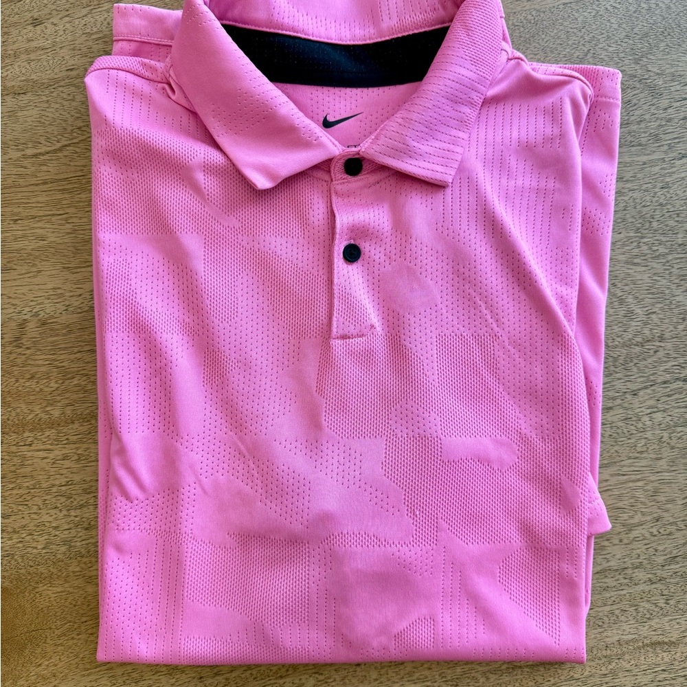 Nike Men's Pink Polo Shirt